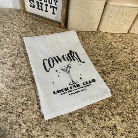 Cowgirl Cocktail Club Tea Towel